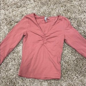 Blush pink scrunch top